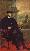 Portrait of Charles V Seated  r, TIZIANO Vecellio